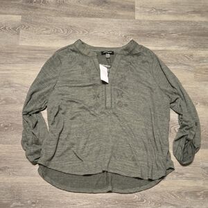 NWT Cable And Gauge Green Embroidered Top Sz 1X